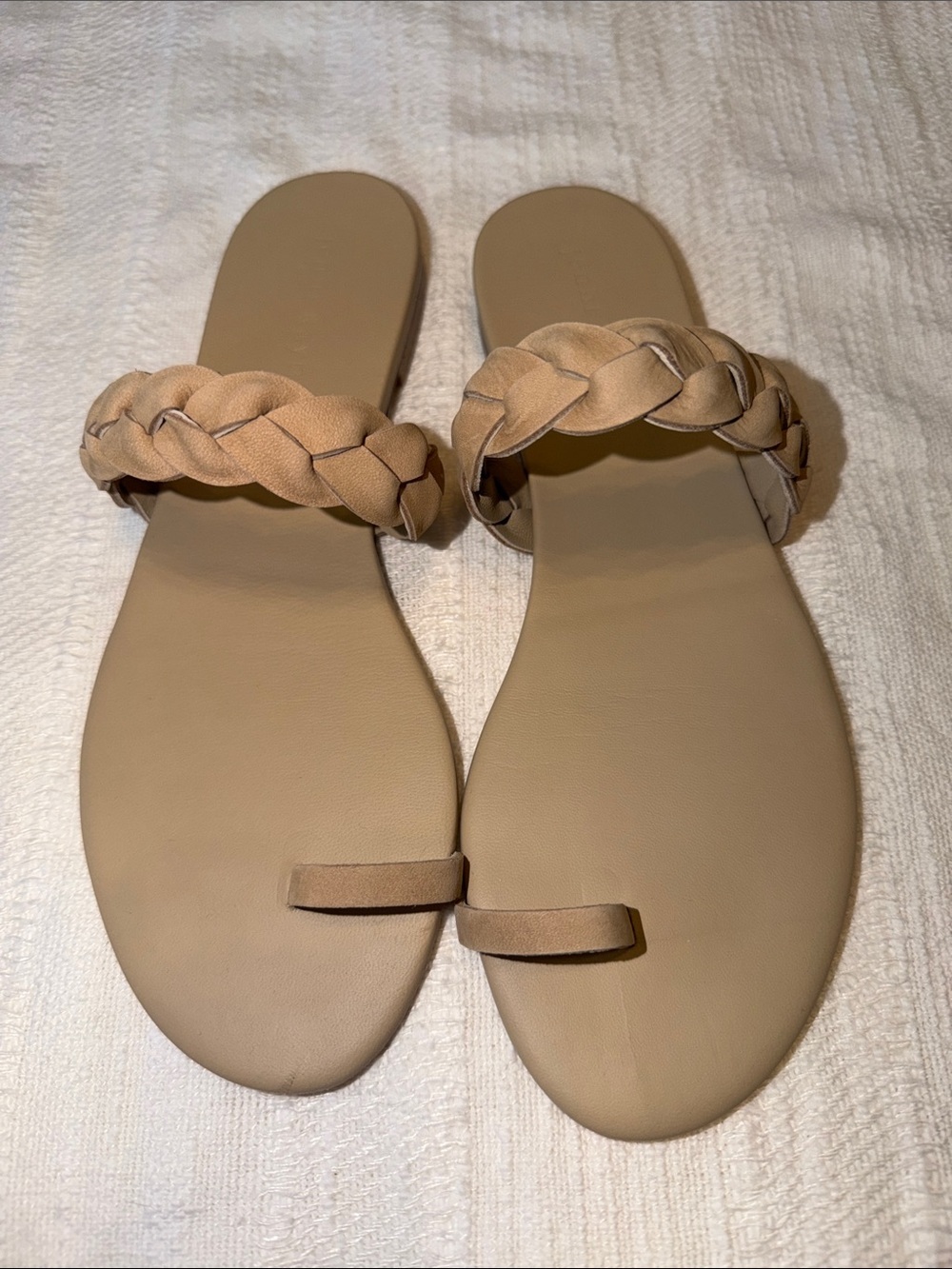 Jenni Kayne Leather Braided Strap Sandal, Natural, Size 37, New in Box - Picture 7 of 10